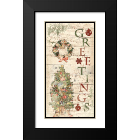 Greetings Black Modern Wood Framed Art Print with Double Matting by Grey, Jace