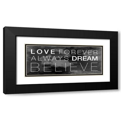 Love Forever Black Modern Wood Framed Art Print with Double Matting by Grey, Jace