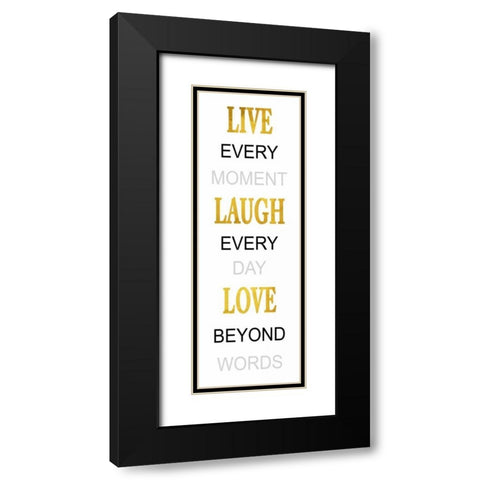 Live Laugh Love Black Modern Wood Framed Art Print with Double Matting by Grey, Jace