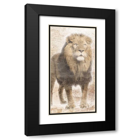 African Traveling  Animals Three Black Modern Wood Framed Art Print with Double Matting by Grey, Jace