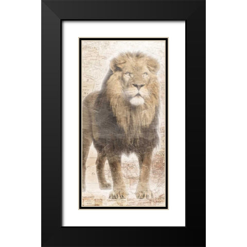 African Traveling  Animals Three Black Modern Wood Framed Art Print with Double Matting by Grey, Jace