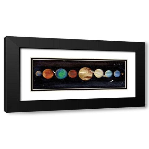 Planets In The Galaxy Black Modern Wood Framed Art Print with Double Matting by Grey, Jace