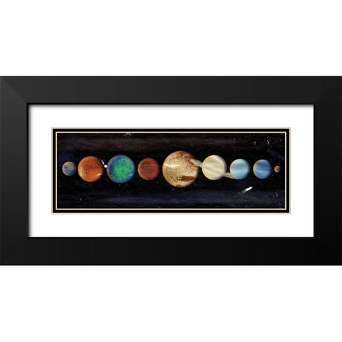 Planets In The Galaxy Black Modern Wood Framed Art Print with Double Matting by Grey, Jace