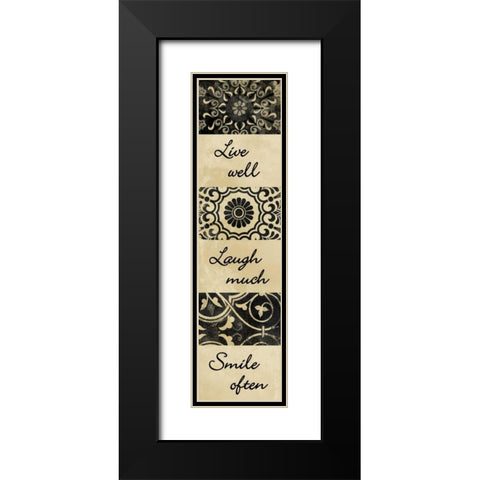 Live Well Black Modern Wood Framed Art Print with Double Matting by Grey, Jace