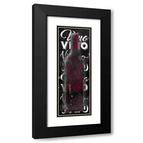 Red Vino Words Black Modern Wood Framed Art Print with Double Matting by Grey, Jace