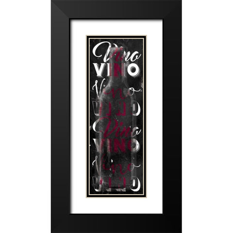 Red Vino Words Black Modern Wood Framed Art Print with Double Matting by Grey, Jace