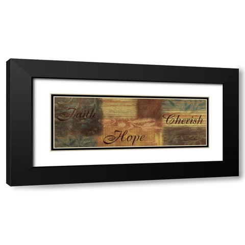 Faith Hope Cherish Black Modern Wood Framed Art Print with Double Matting by Grey, Jace