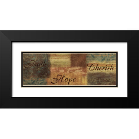 Faith Hope Cherish Black Modern Wood Framed Art Print with Double Matting by Grey, Jace