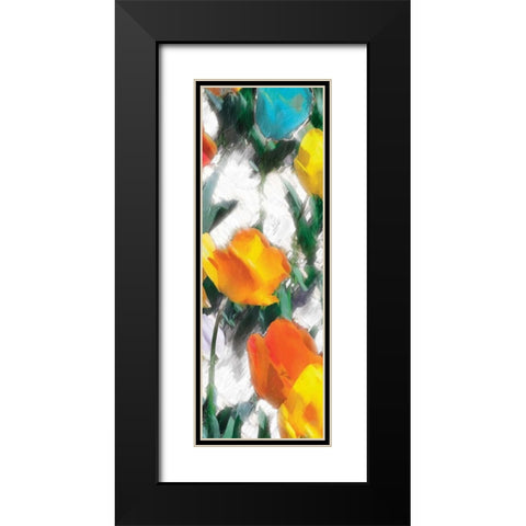 Glowing Florals Mate Black Modern Wood Framed Art Print with Double Matting by Grey, Jace