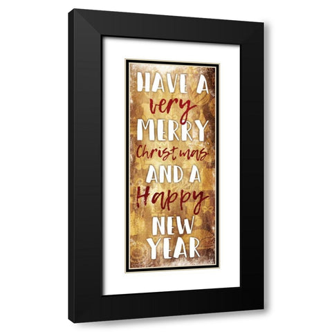 Merry New Black Modern Wood Framed Art Print with Double Matting by Grey, Jace