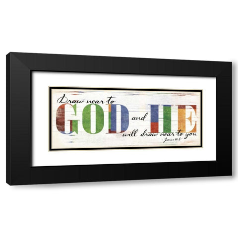 God He Black Modern Wood Framed Art Print with Double Matting by Grey, Jace