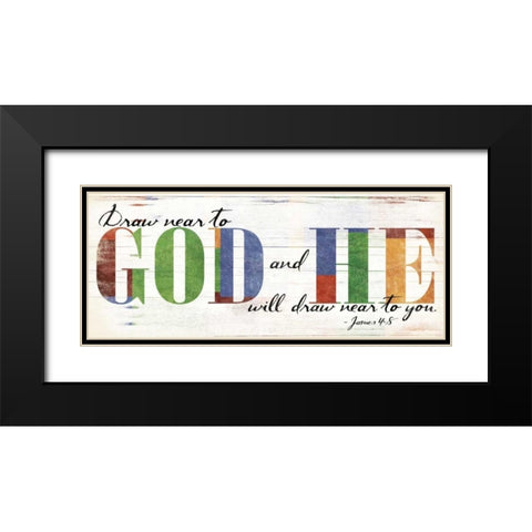 God He Black Modern Wood Framed Art Print with Double Matting by Grey, Jace