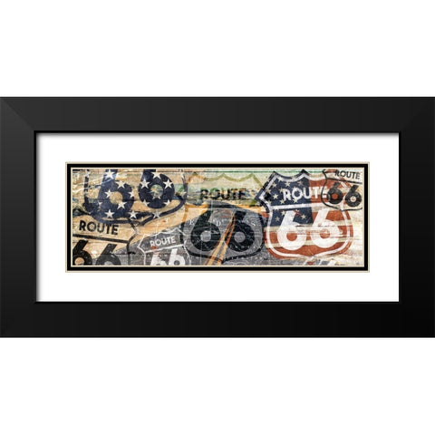 The Route 66 Black Modern Wood Framed Art Print with Double Matting by Grey, Jace