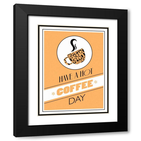 Peach Coffee Day Black Modern Wood Framed Art Print with Double Matting by Grey, Jace