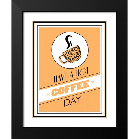 Peach Coffee Day Black Modern Wood Framed Art Print with Double Matting by Grey, Jace