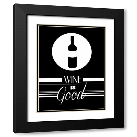 Good Wine II Black Modern Wood Framed Art Print with Double Matting by Grey, Jace