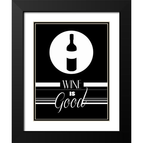 Good Wine II Black Modern Wood Framed Art Print with Double Matting by Grey, Jace