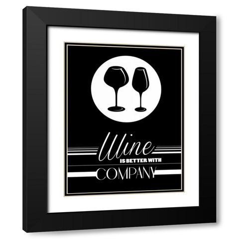 Better Wine II Black Modern Wood Framed Art Print with Double Matting by Grey, Jace