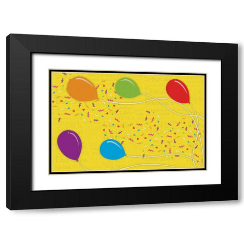Party Black Modern Wood Framed Art Print with Double Matting by Grey, Jace