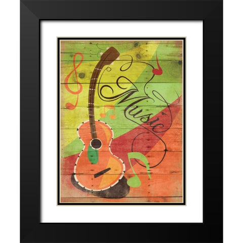 Music II Black Modern Wood Framed Art Print with Double Matting by Grey, Jace