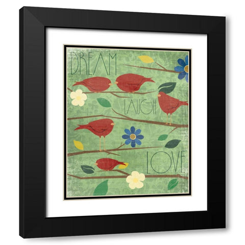 Red Birds I Black Modern Wood Framed Art Print with Double Matting by Grey, Jace