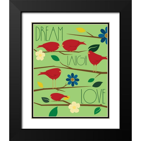 Red Birds II Black Modern Wood Framed Art Print with Double Matting by Grey, Jace