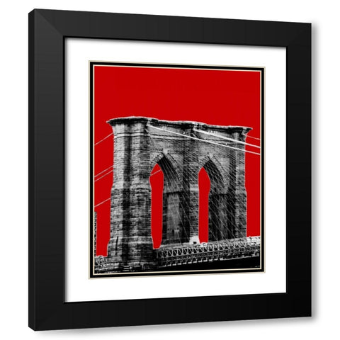 Brooklyn Bridge II Black Modern Wood Framed Art Print with Double Matting by Grey, Jace