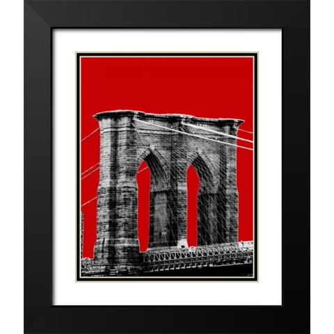 Brooklyn Bridge II Black Modern Wood Framed Art Print with Double Matting by Grey, Jace