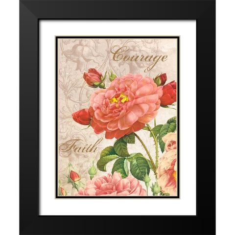 Courage Faith Black Modern Wood Framed Art Print with Double Matting by Grey, Jace