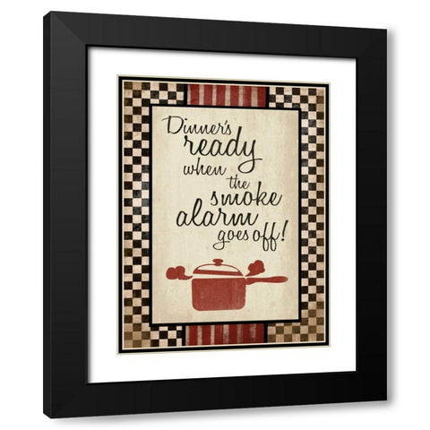 Kitchen Smoke Alarm Black Modern Wood Framed Art Print with Double Matting by Grey, Jace