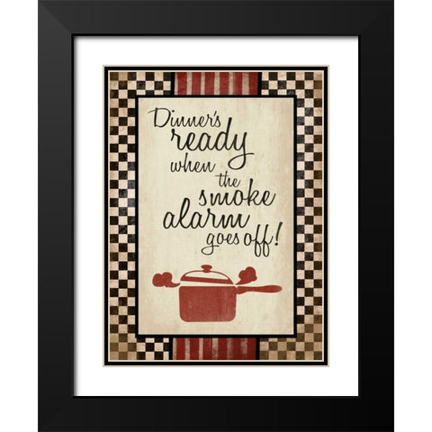 Kitchen Smoke Alarm Black Modern Wood Framed Art Print with Double Matting by Grey, Jace