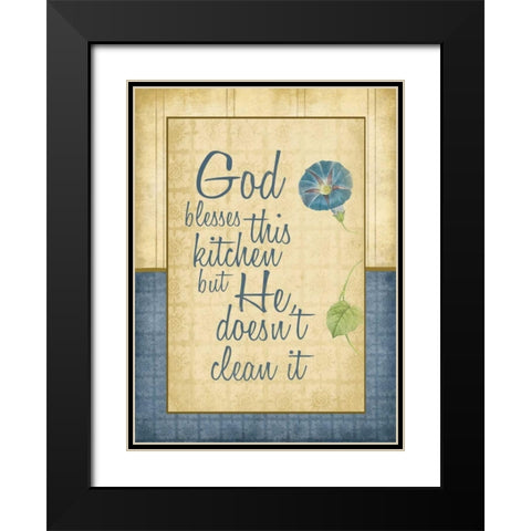 Kitchen gods Black Modern Wood Framed Art Print with Double Matting by Grey, Jace