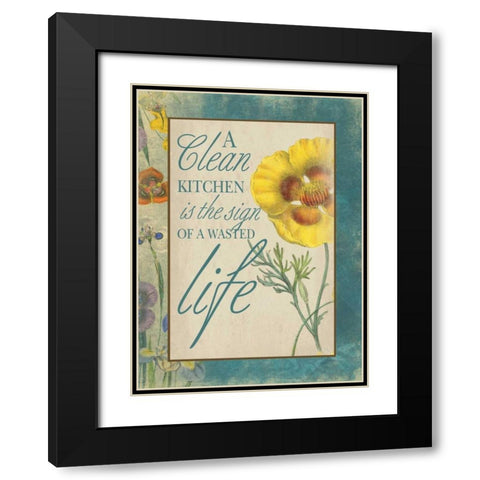 Kitchen Wasted Life Black Modern Wood Framed Art Print with Double Matting by Grey, Jace