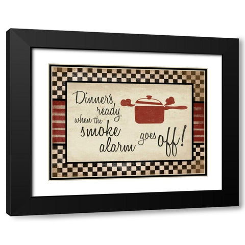 Kitchen Smoke Alarm 2 Black Modern Wood Framed Art Print with Double Matting by Grey, Jace