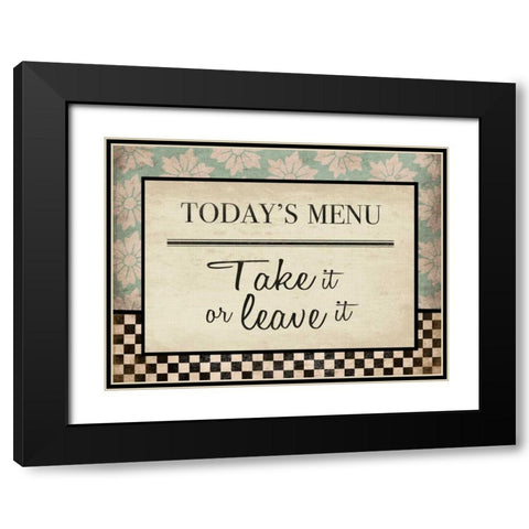 Kitchen Todays Menu 2 Black Modern Wood Framed Art Print with Double Matting by Grey, Jace