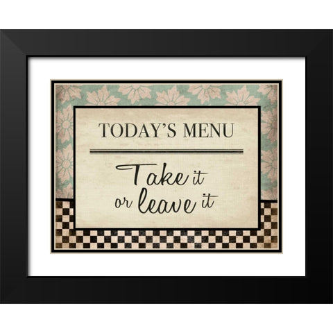 Kitchen Todays Menu 2 Black Modern Wood Framed Art Print with Double Matting by Grey, Jace
