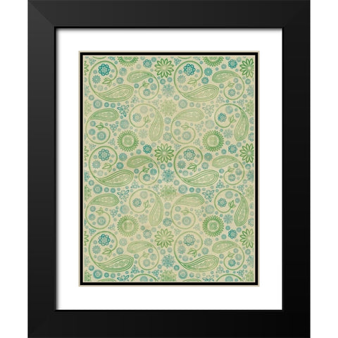 Cool Paisley Black Modern Wood Framed Art Print with Double Matting by Grey, Jace