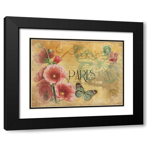 Paris Postcard 2 Black Modern Wood Framed Art Print with Double Matting by Grey, Jace