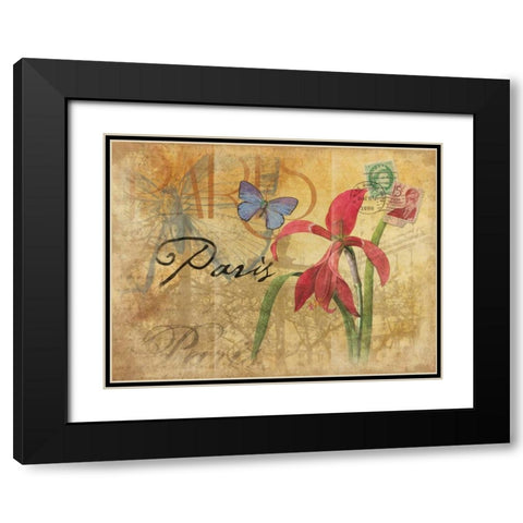 Paris Postcard 4 Black Modern Wood Framed Art Print with Double Matting by Grey, Jace