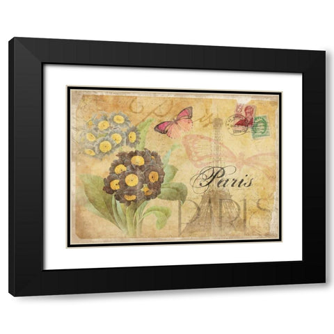 Paris Postcard 5 Black Modern Wood Framed Art Print with Double Matting by Grey, Jace