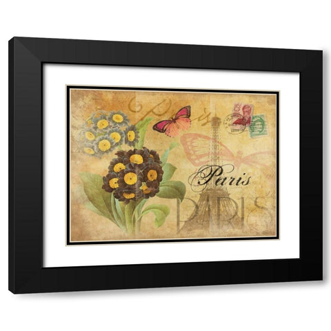 Paris Postcard 6 Black Modern Wood Framed Art Print with Double Matting by Grey, Jace