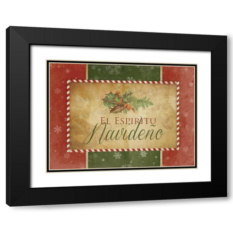 El Espiritu Navideno Black Modern Wood Framed Art Print with Double Matting by Grey, Jace
