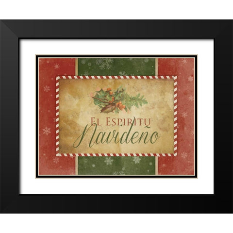 El Espiritu Navideno Black Modern Wood Framed Art Print with Double Matting by Grey, Jace