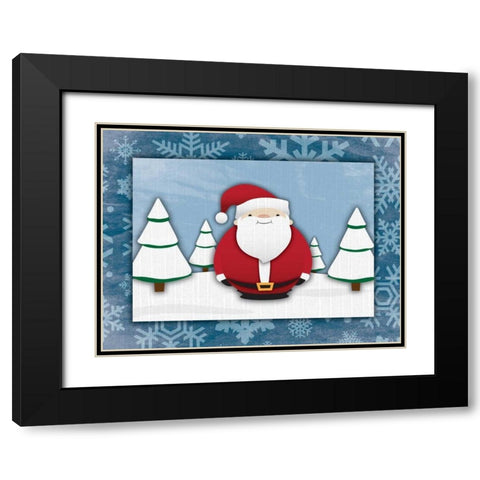 Santa Black Modern Wood Framed Art Print with Double Matting by Grey, Jace