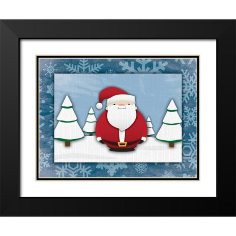 Santa Black Modern Wood Framed Art Print with Double Matting by Grey, Jace