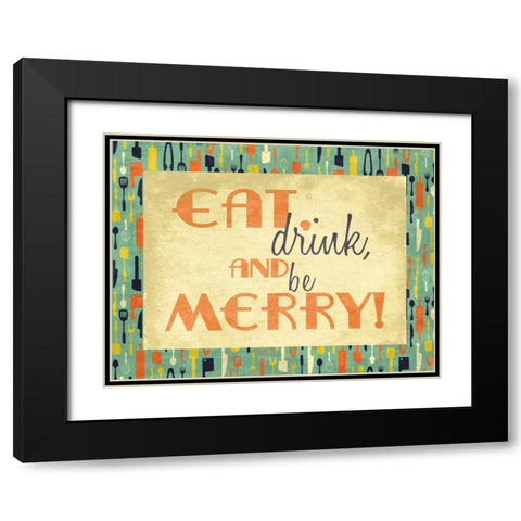 Merry Kitchen Black Modern Wood Framed Art Print with Double Matting by Grey, Jace