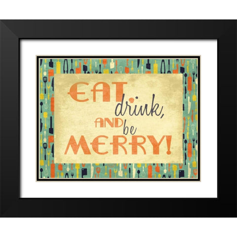 Merry Kitchen Black Modern Wood Framed Art Print with Double Matting by Grey, Jace