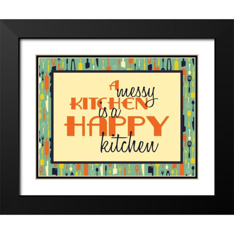 Messy Kitchen 2 Black Modern Wood Framed Art Print with Double Matting by Grey, Jace