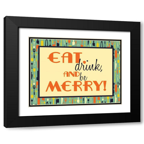 Merry Kitchen 2 Black Modern Wood Framed Art Print with Double Matting by Grey, Jace