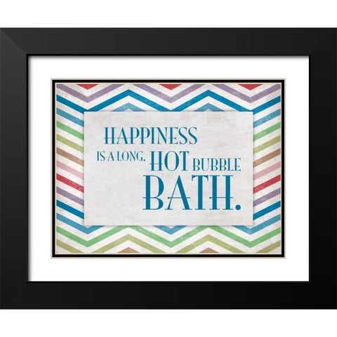 Chevron Bath A Black Modern Wood Framed Art Print with Double Matting by Grey, Jace